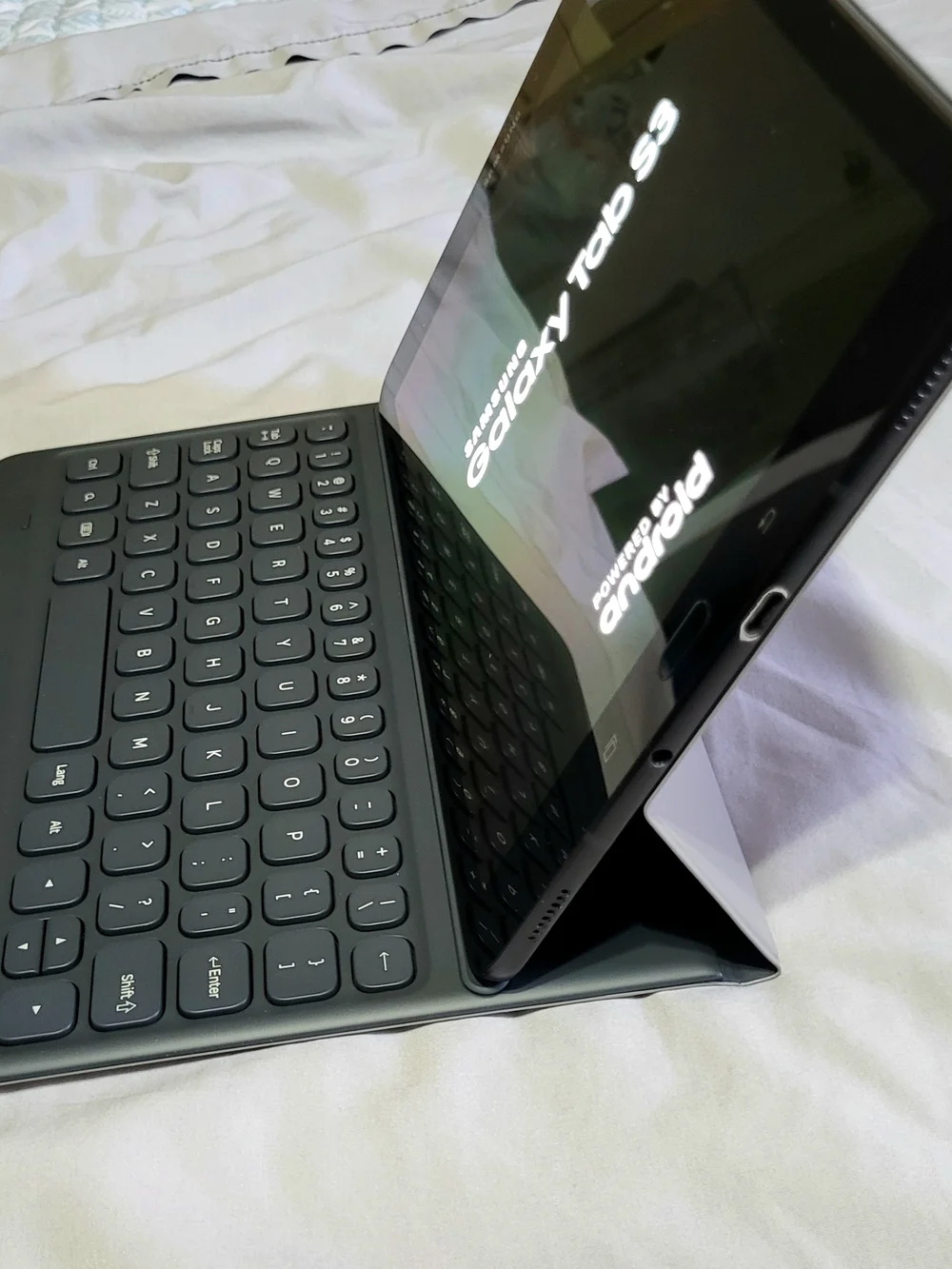 Samsung Galaxy Tab S3 with Grey Keyboard Cover
